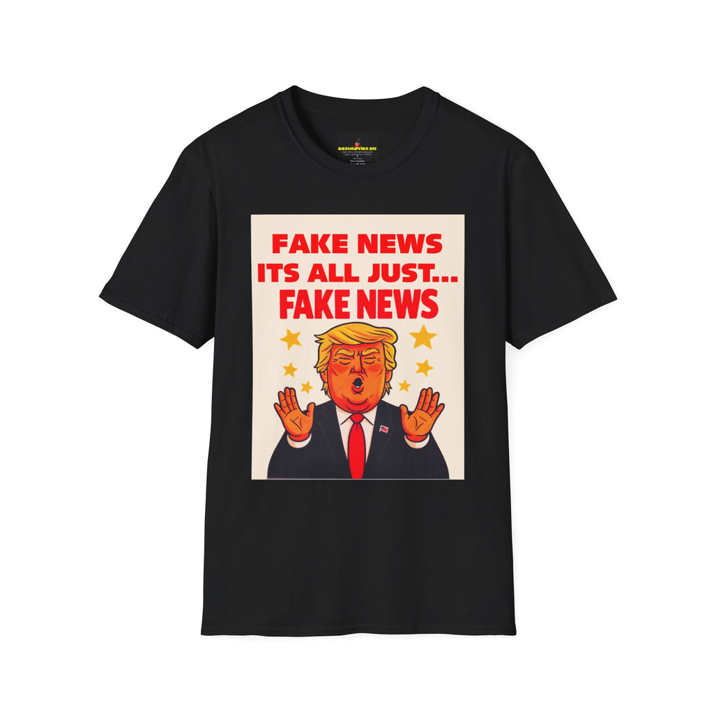 Graphic Tee — 'Fake News, It's All Just... Fake News' Political Cartoon T-Shirt