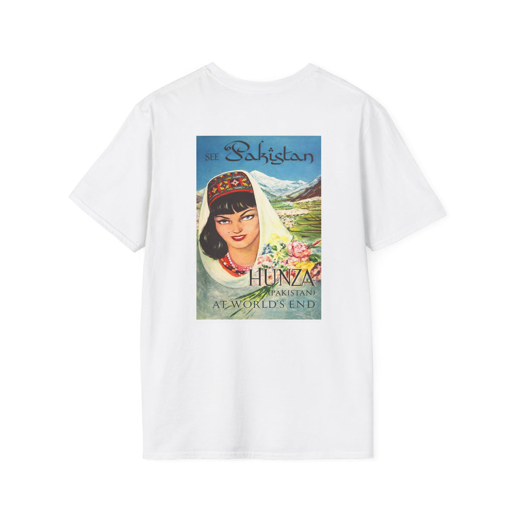 Pakistan Vintage Travel Poster T-Shirt — 'Manipuri Dance' & 'Hunza' Retro Tourist Art