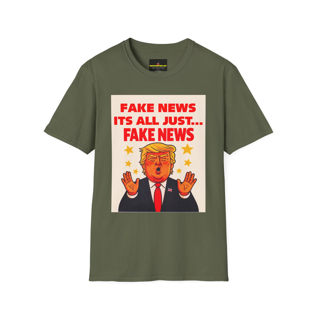 Graphic Tee — 'Fake News, It's All Just... Fake News' Political Cartoon T-Shirt