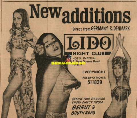 New Additions at the LIDO Night Club - Advert Karachi 1967
