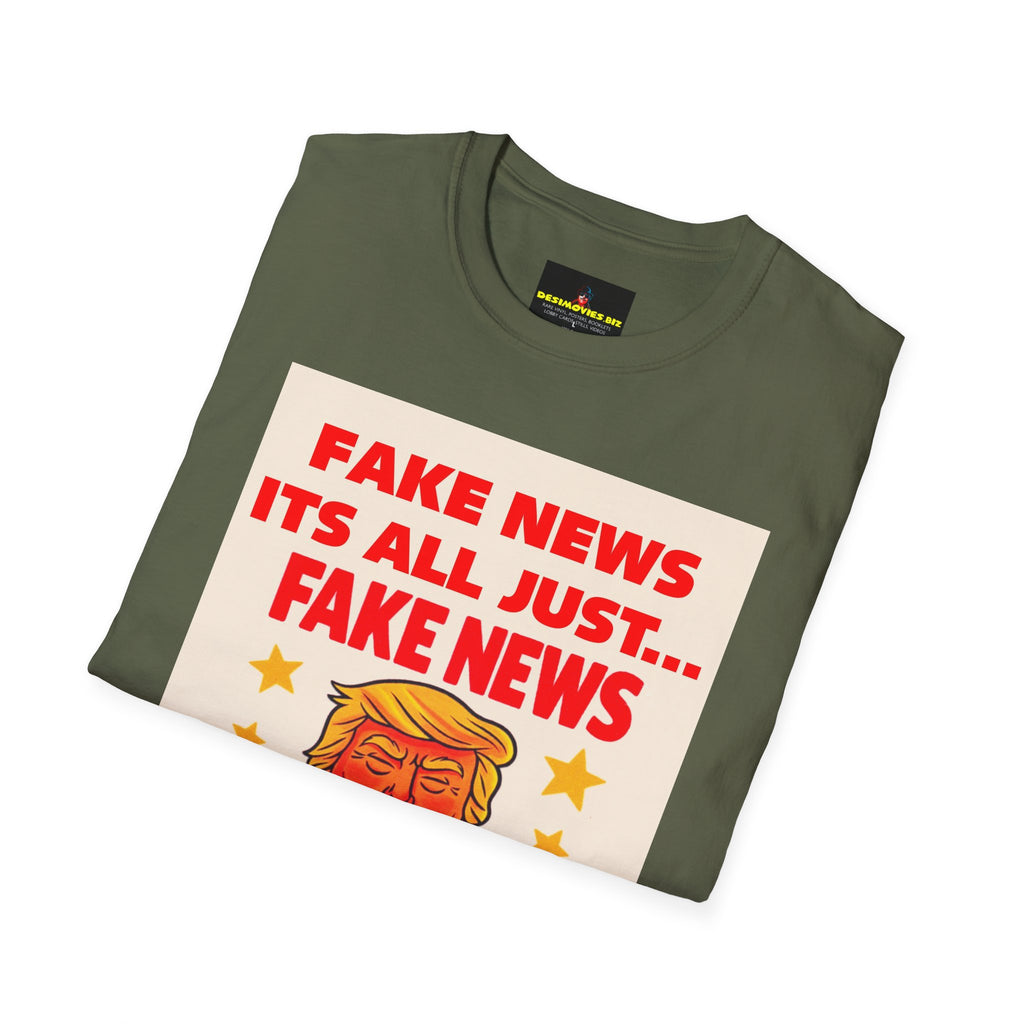 Graphic Tee — 'Fake News, It's All Just... Fake News' Political Cartoon T-Shirt