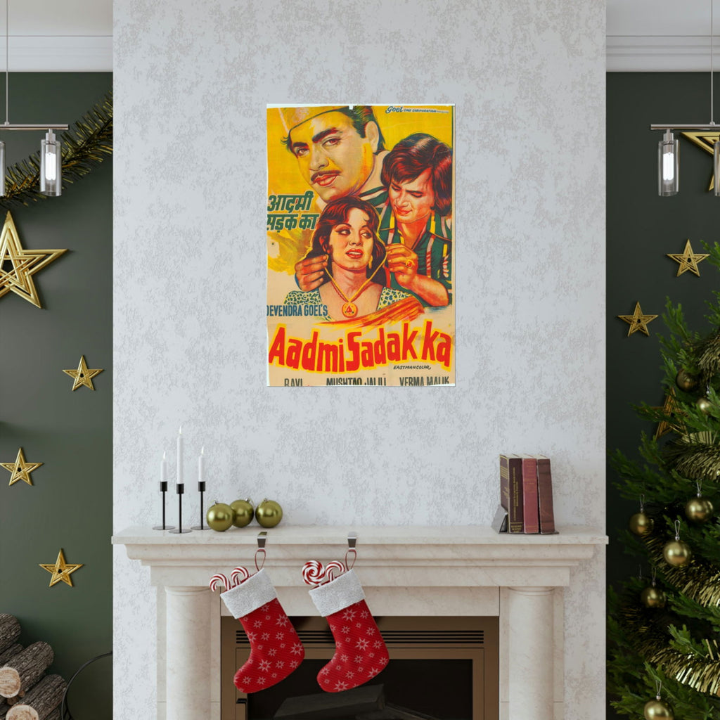 Aadmi Sadak Ka (1977) Poster - Premium Matte Vertical Posters - www.desimovies.biz