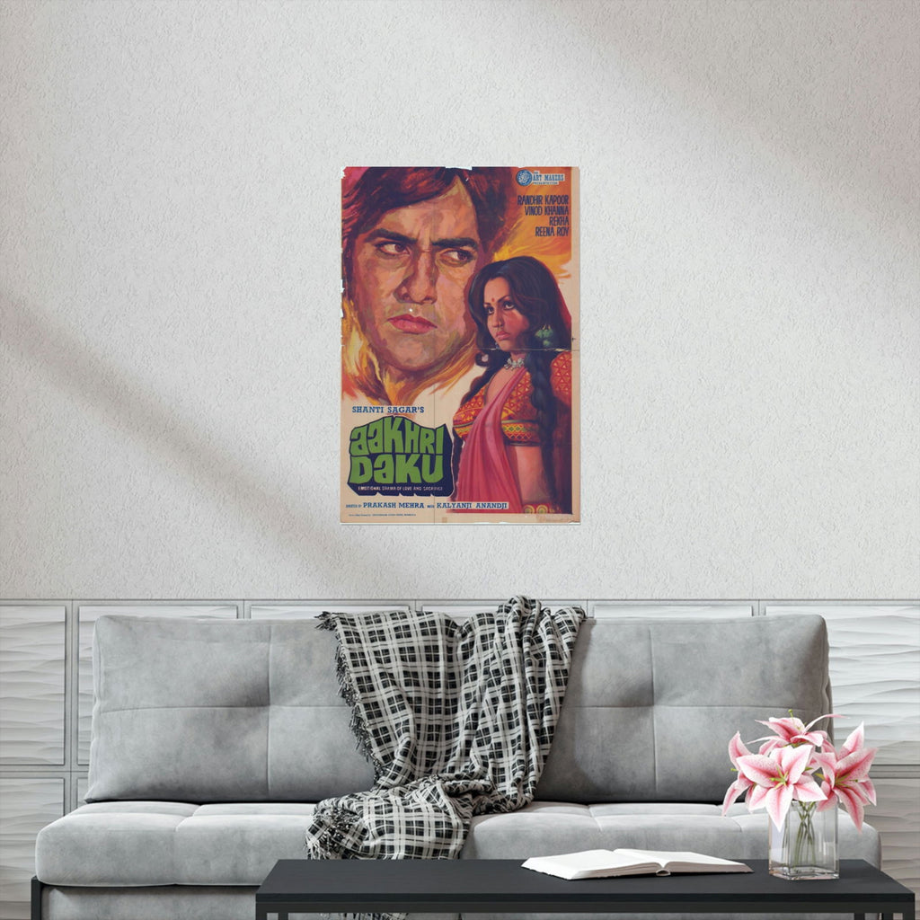 Aakhri Daku (1978) Bollywood Poster - Premium Matte Vertical Posters - www.desimovies.biz