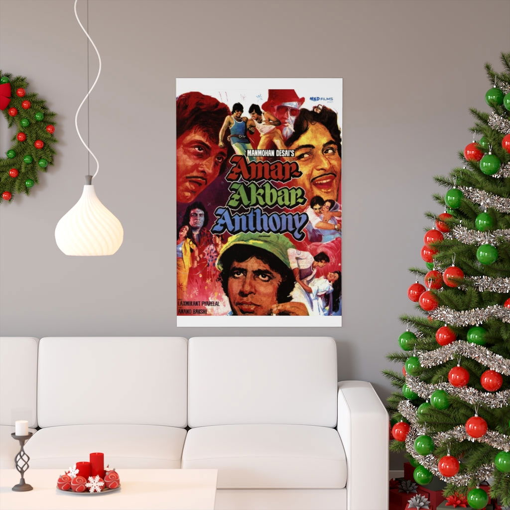 Amar Akbar Anthony (1975) Bollywood Classics Poster - www.desimovies.biz