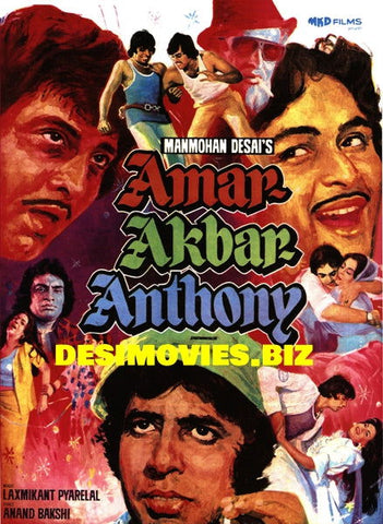 Amar Akbar Anthony (1977) Original Poster - www.desimovies.biz