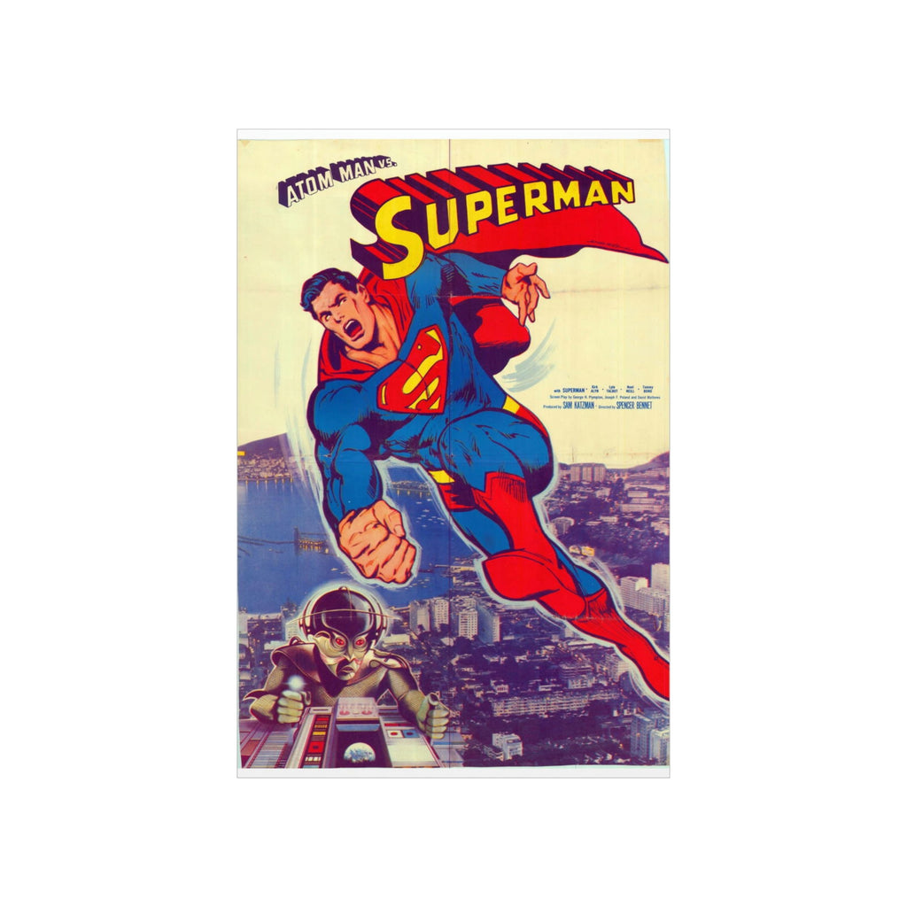 Atom Man Vs Superman (1950) Original Poster Print from Pakistan - Matte Vertical Posters - www.desimovies.biz