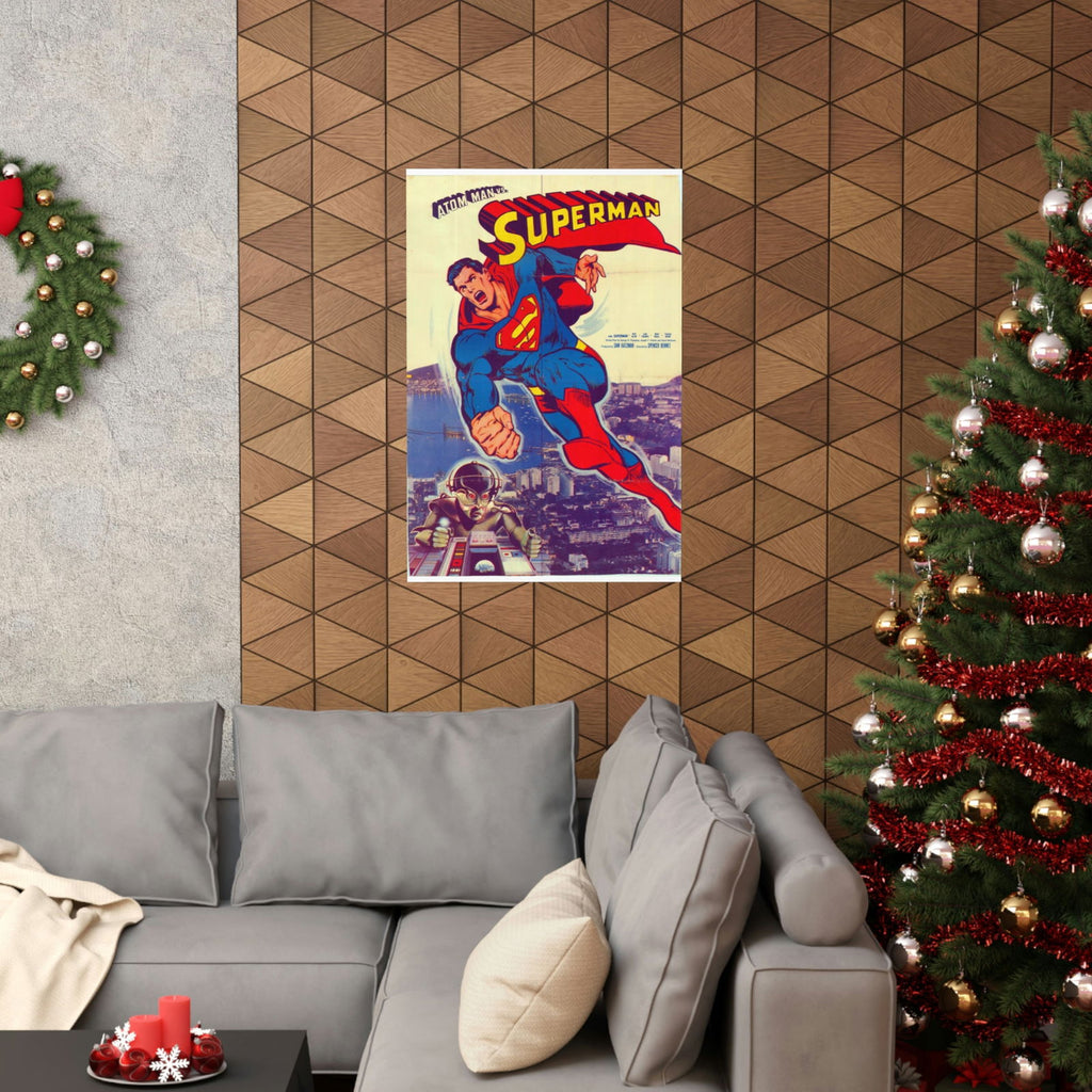 Atom Man Vs Superman (1950) Original Poster Print from Pakistan - Matte Vertical Posters - www.desimovies.biz