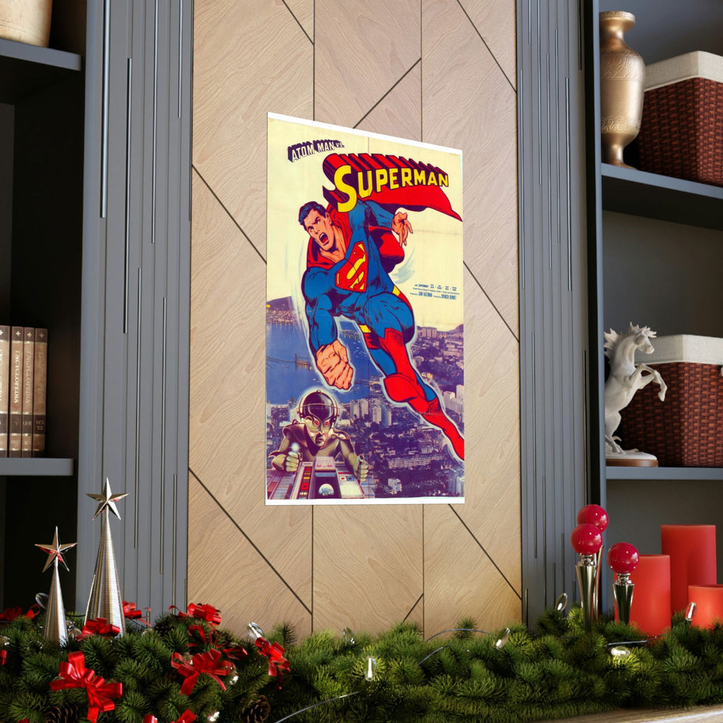 Atom Man Vs Superman (1950) Original Poster Print from Pakistan - Matte Vertical Posters - www.desimovies.biz