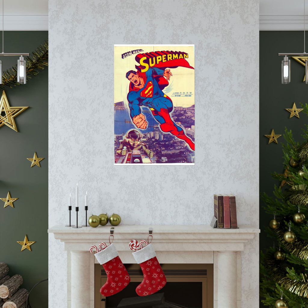 Atom Man Vs Superman (1950) Original Poster Print from Pakistan - Matte Vertical Posters - www.desimovies.biz