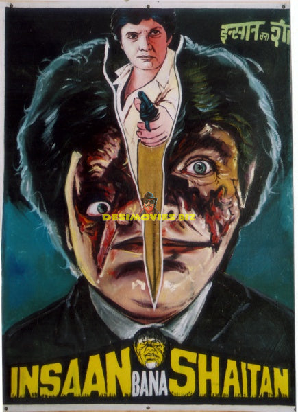 Insaan Bana Shaitan (1992) Hand Painted Poster