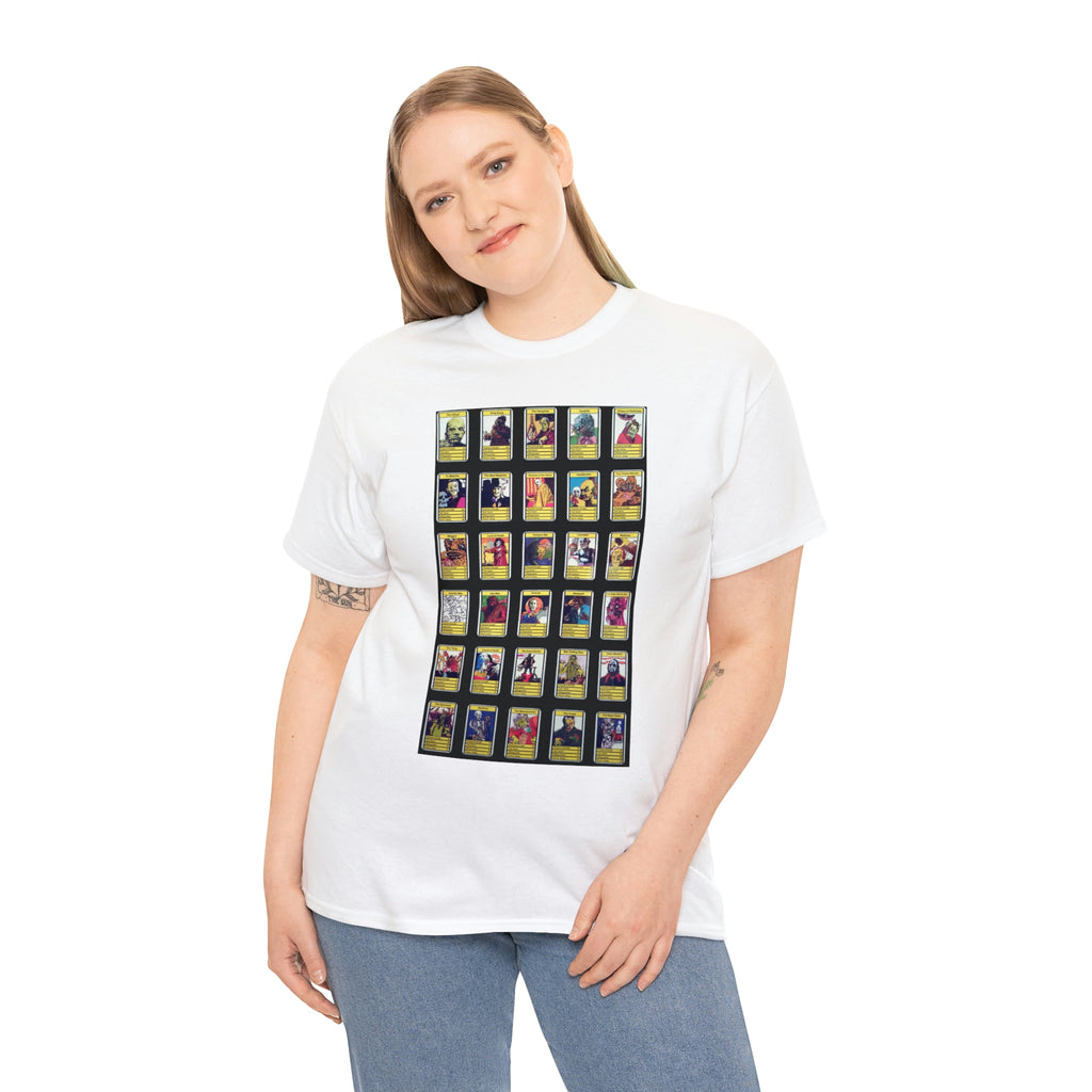 Top Trumps Horror Cards - Unisex Heavy Cotton Tee - www.desimovies.biz