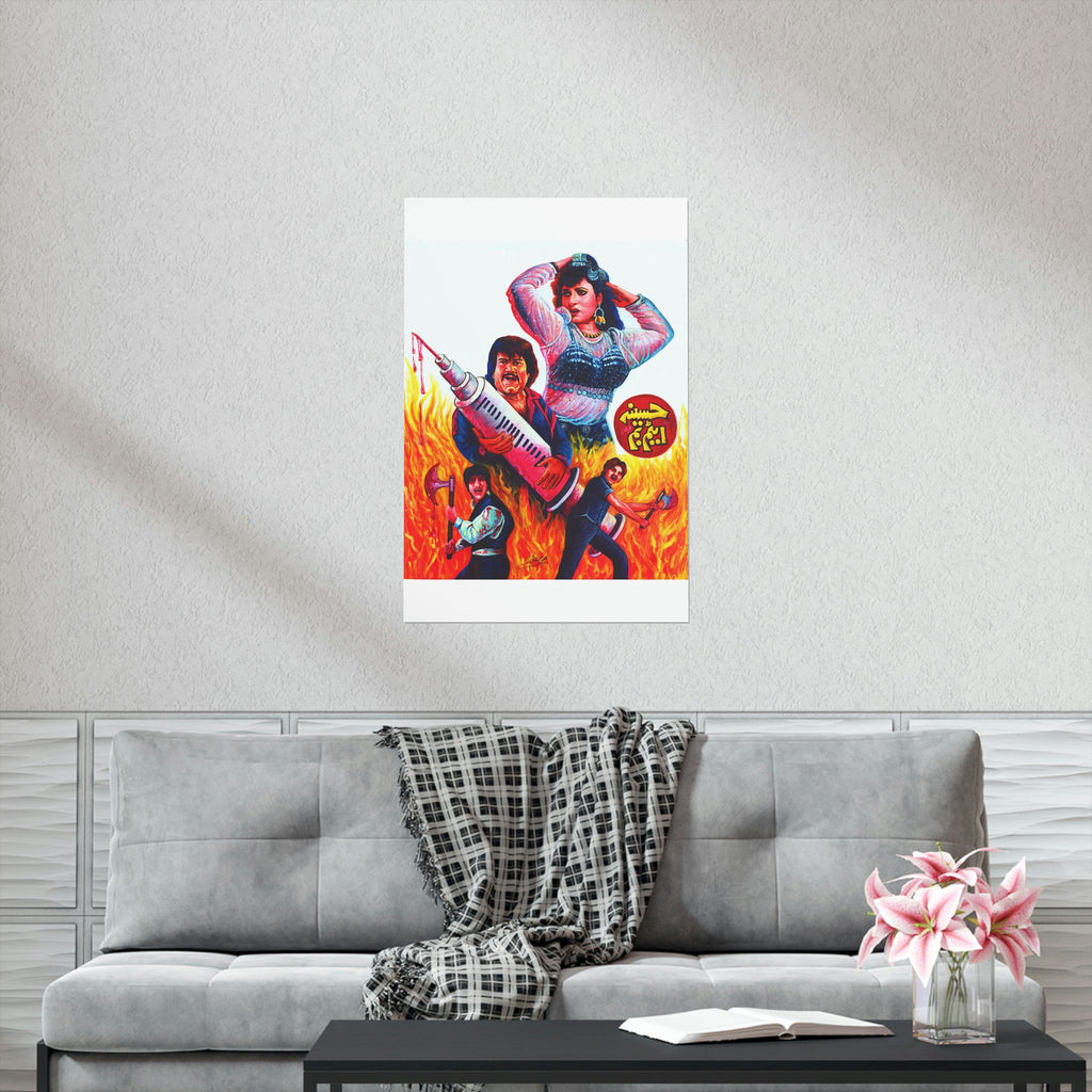 Haseena Atom Bomb (1990) Lollywood Classic Premium Matte Vertical Posters - www.desimovies.biz