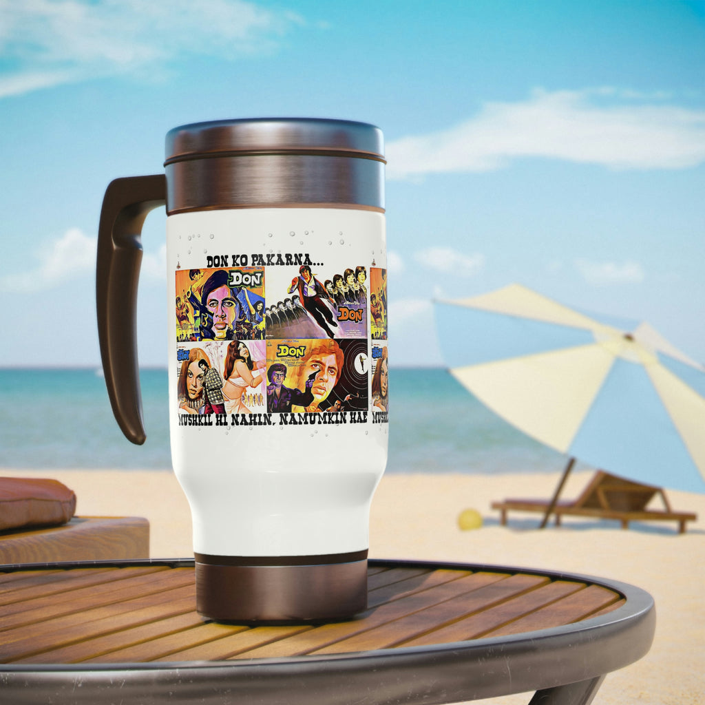 Don - Bollywood - Stainless Steel Travel Mug with Handle, 14oz - www.desimovies.biz