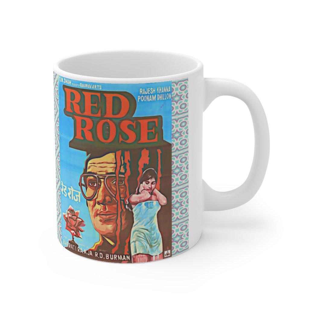 Red Rose (Blue) - Bollywood - Ceramic Mug 11oz - www.desimovies.biz