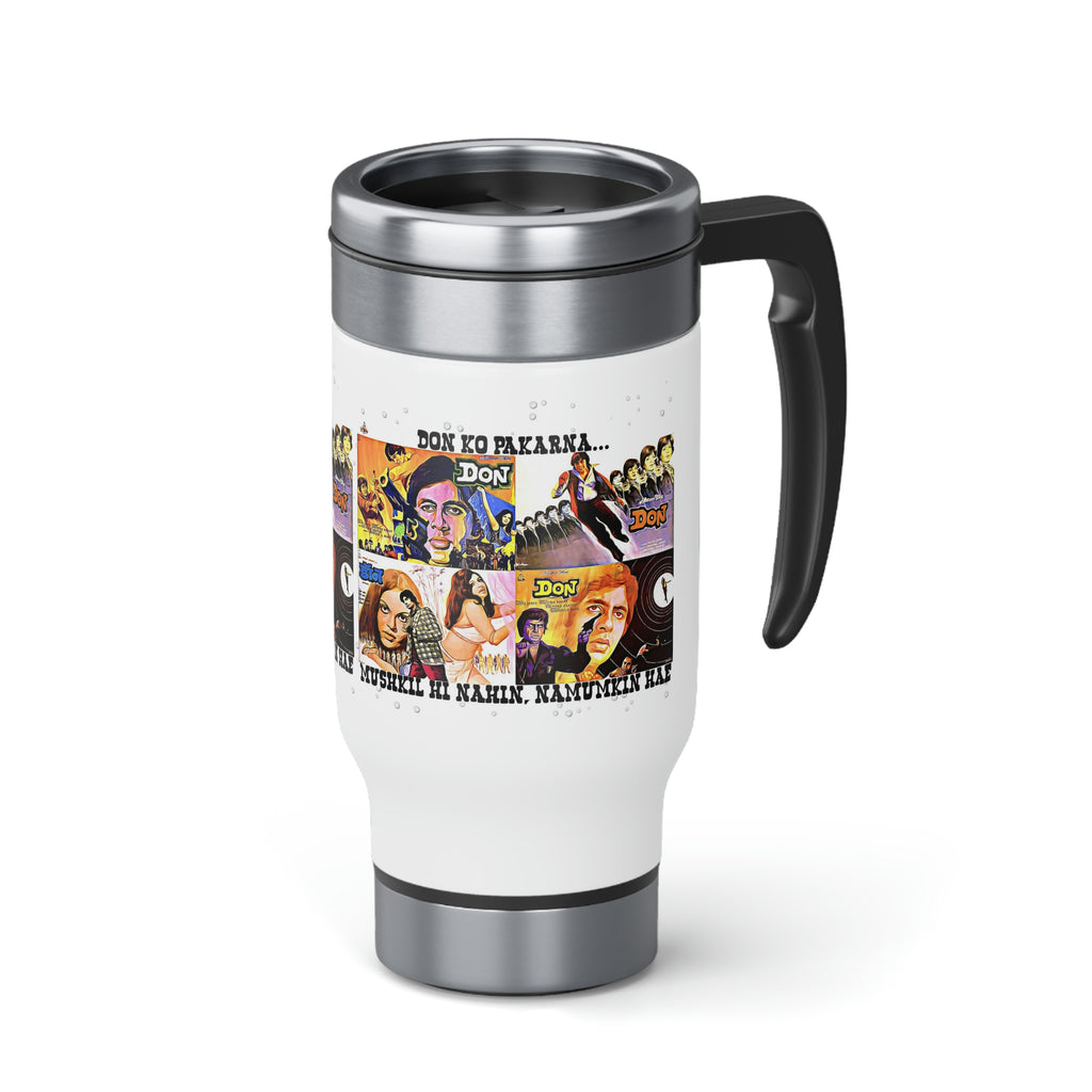 Don - Bollywood - Stainless Steel Travel Mug with Handle, 14oz - www.desimovies.biz