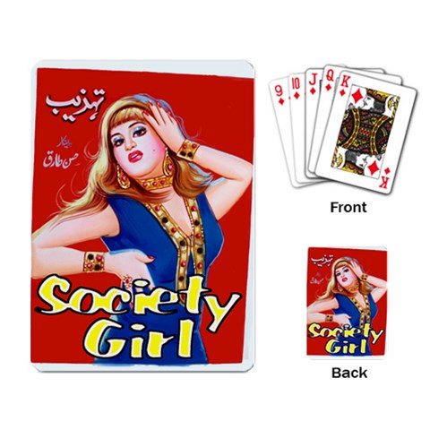 Society Girl Playing Cards Single Design (Rectangle) - www.desimovies.biz