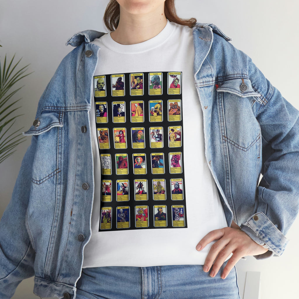 Top Trumps Horror Cards - Unisex Heavy Cotton Tee - www.desimovies.biz