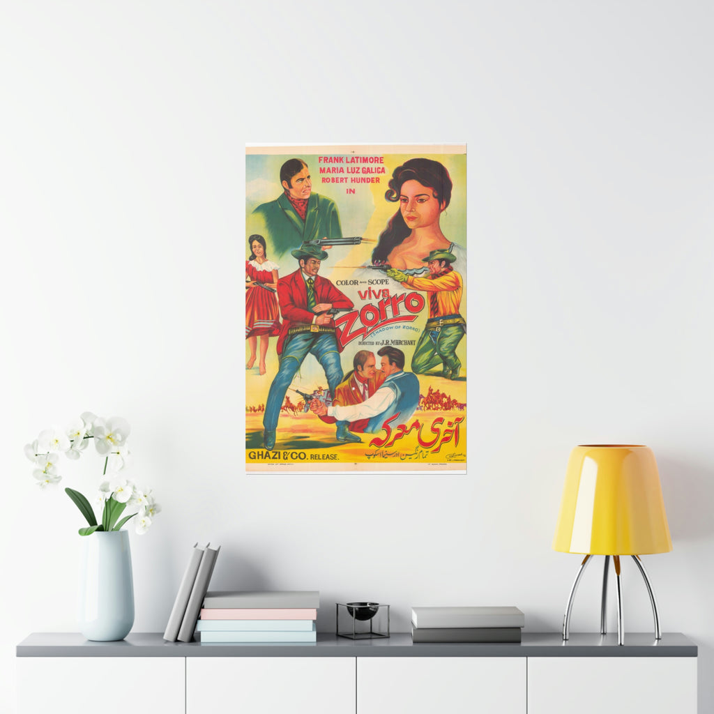 Viva Zorro Urdu Poster for Pakistan Premium Matte Vertical Posters - www.desimovies.biz