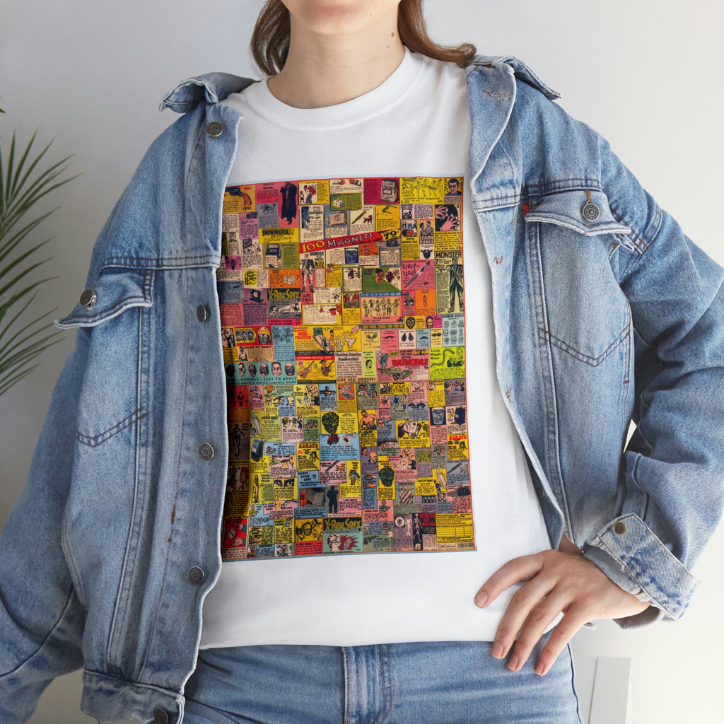 Nostagic Comic Book Adverts - Unisex Heavy Cotton Tee - www.desimovies.biz