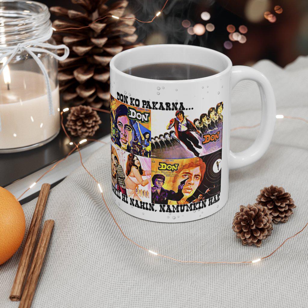 Don Ko Pakarna Mushkil Hi Nahin, Namumkin Hai - Bollywood - Ceramic Mug 11oz - www.desimovies.biz