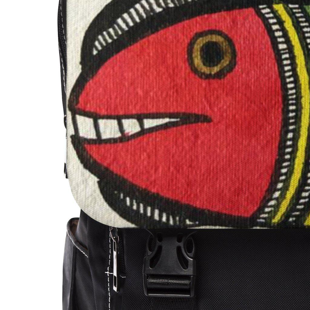 Madhubani Art Fishy - Unisex Casual Shoulder Backpack - www.desimovies.biz