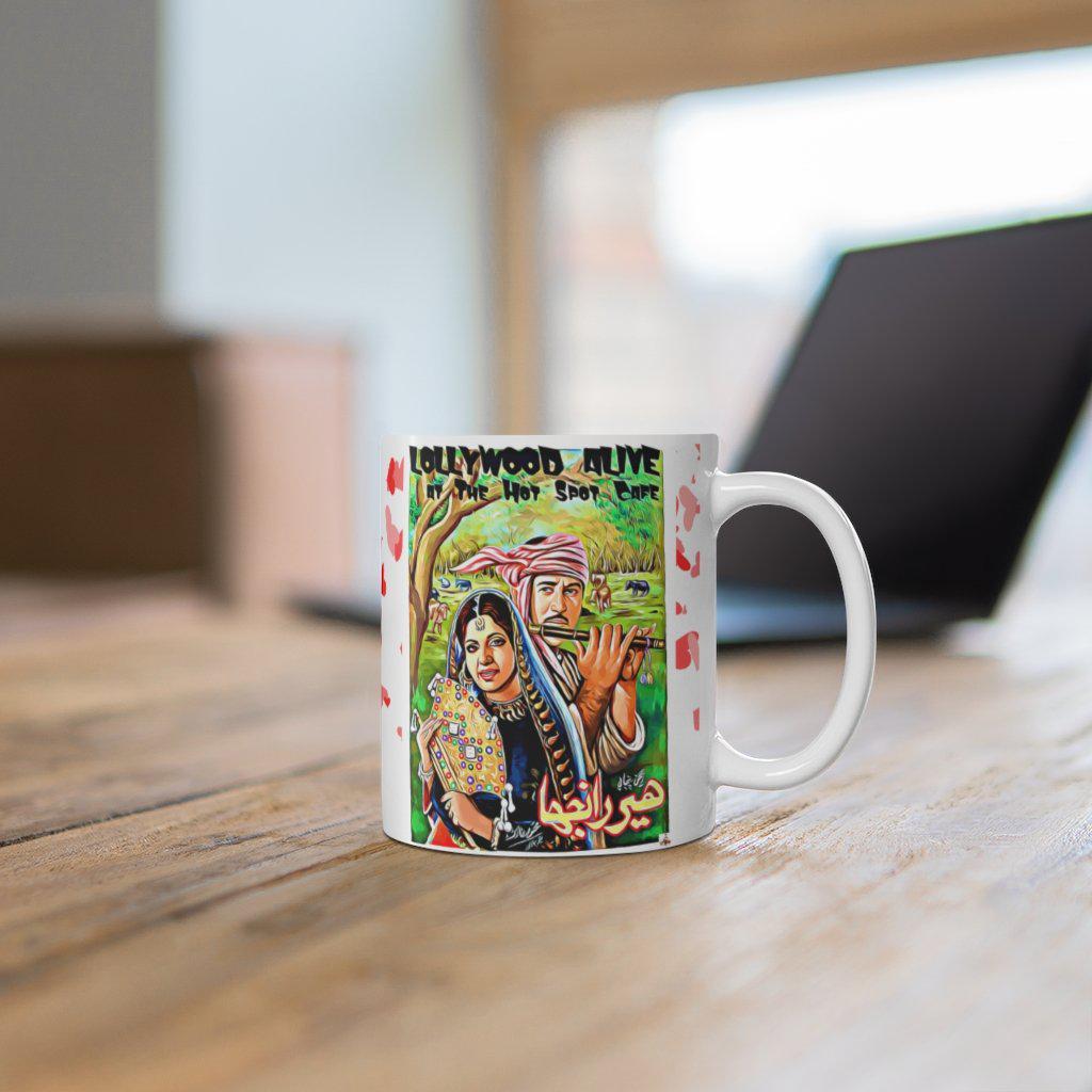 Heer Ranjha - Hand Painted - Ceramic Mug 11oz - www.desimovies.biz