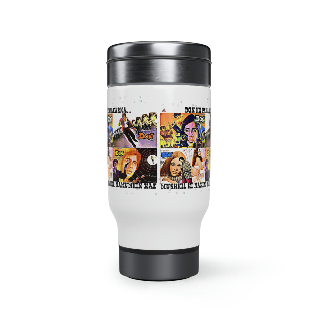 Don - Bollywood - Stainless Steel Travel Mug with Handle, 14oz - www.desimovies.biz