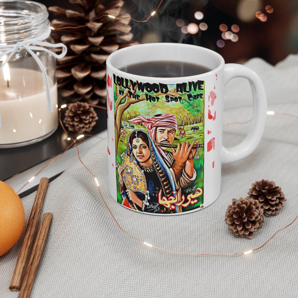 Heer Ranjha - Hand Painted - Ceramic Mug 11oz - www.desimovies.biz