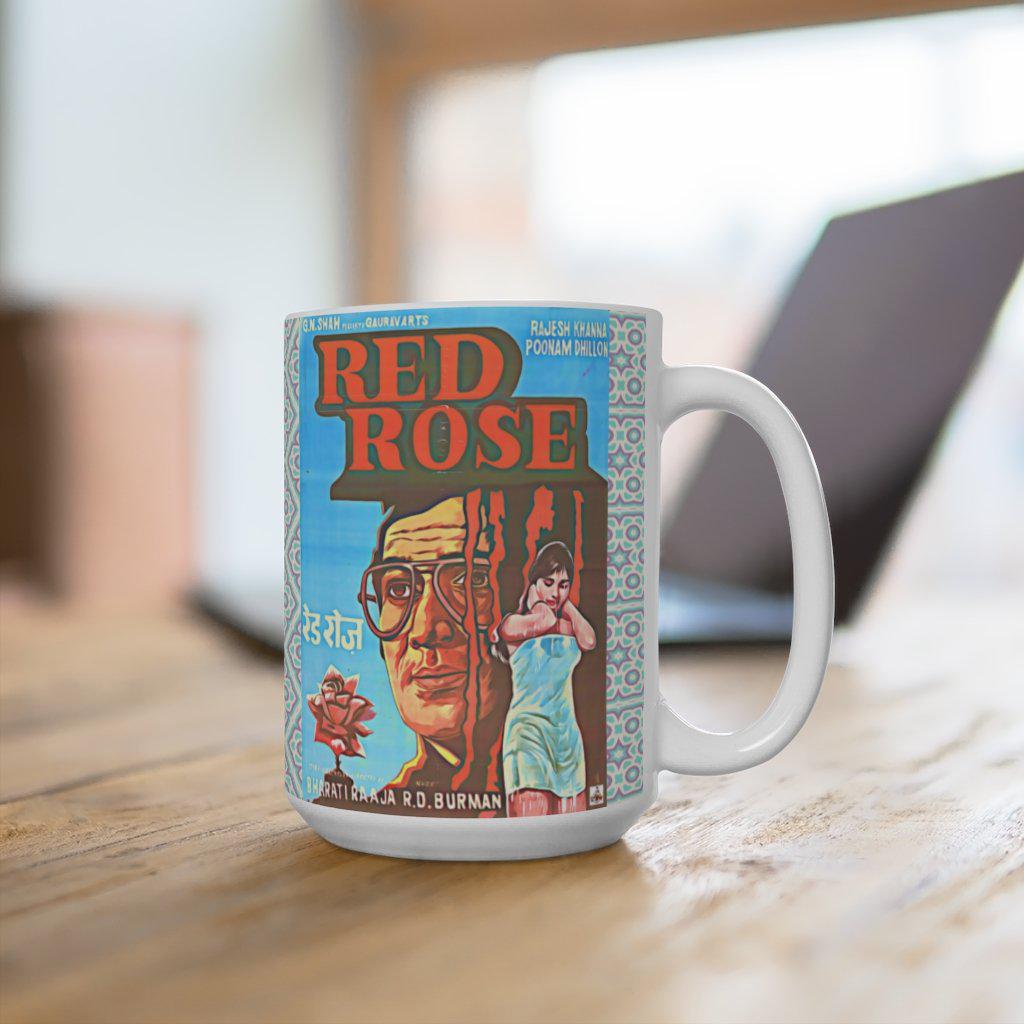 Red Rose (Blue) Bollywood Mug 15oz - www.desimovies.biz