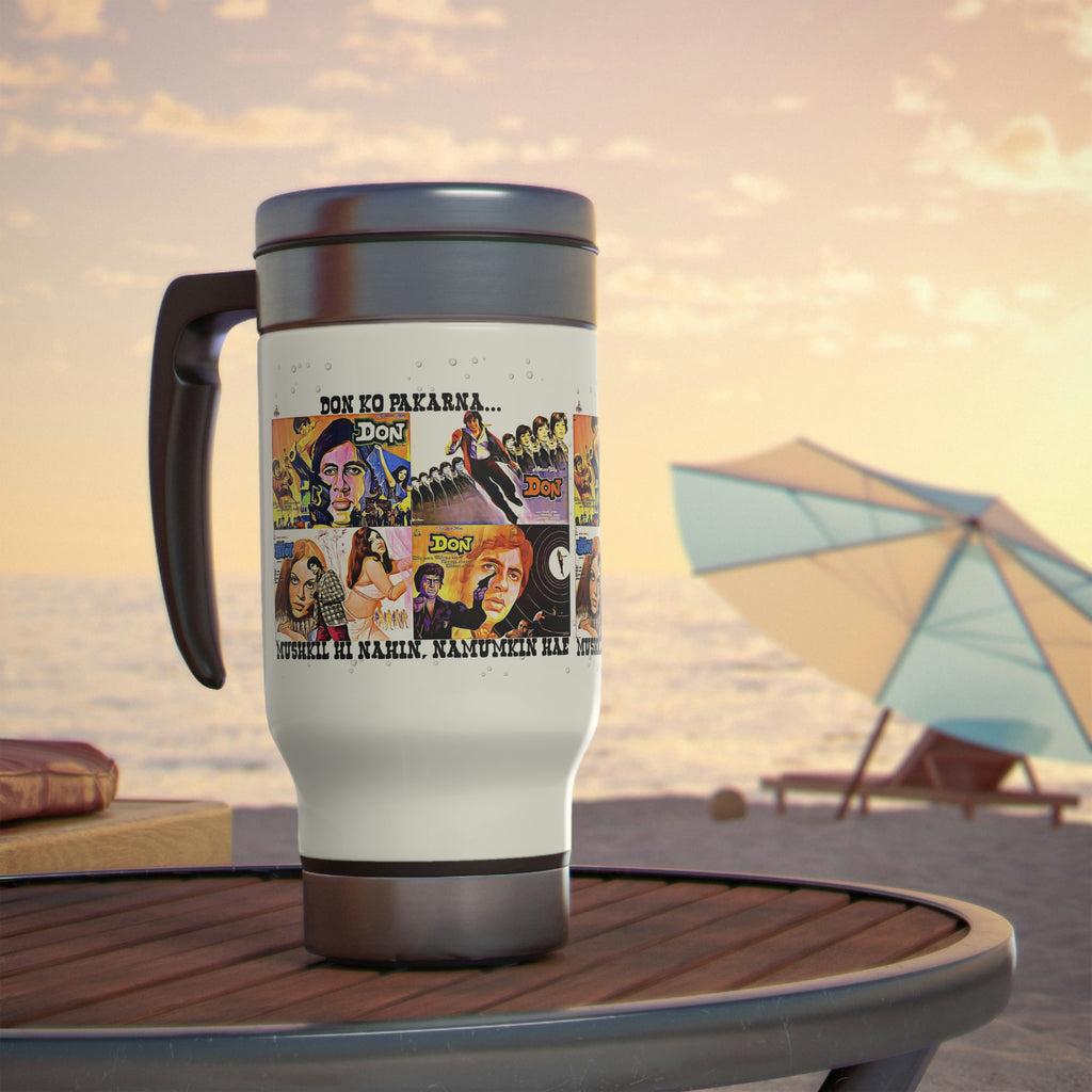 Don - Bollywood - Stainless Steel Travel Mug with Handle, 14oz - www.desimovies.biz