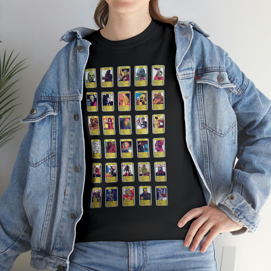 Top Trumps Horror Cards - Unisex Heavy Cotton Tee - www.desimovies.biz