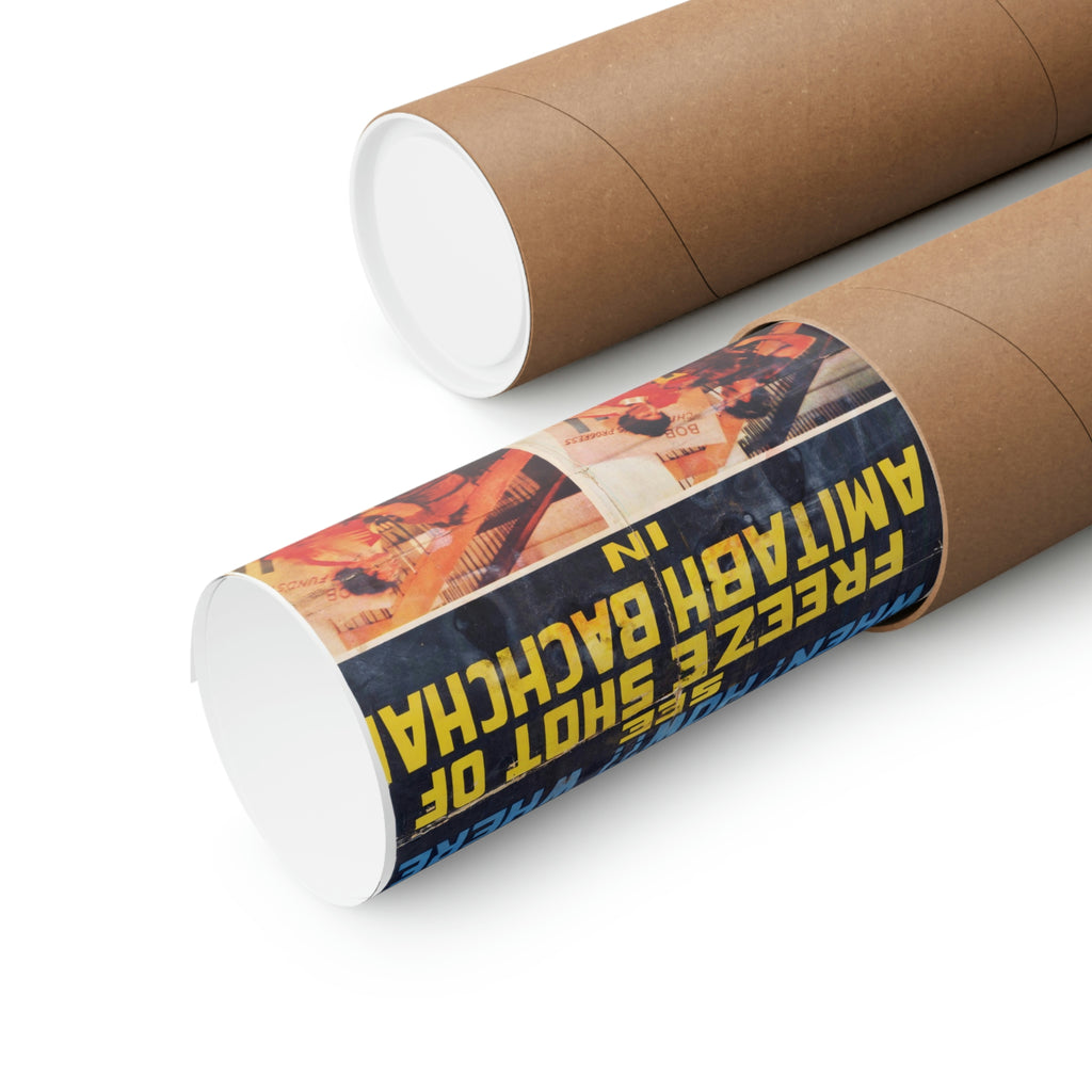 Coolie (1983) Poster with "Freeze Frame of the injury to Amitabh Bachchan" Premium Matte Vertical Posters - www.desimovies.biz