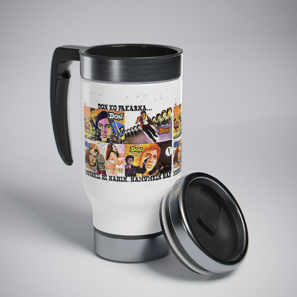 Don - Bollywood - Stainless Steel Travel Mug with Handle, 14oz - www.desimovies.biz