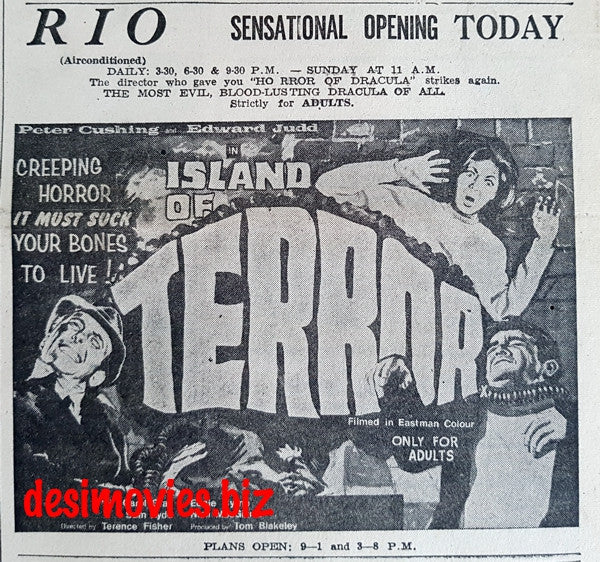 Island of Terror, The (1966) Press Ad - Karachi 1967 - www.desimovies.biz