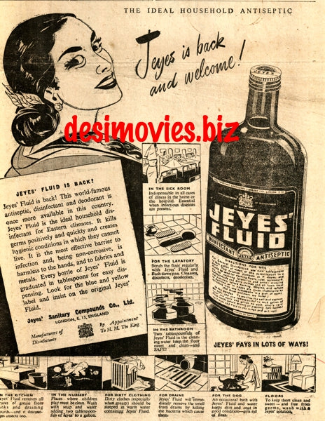 Jeyes Fluid (1947) Press Advert 1947 - www.desimovies.biz