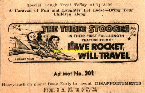 Have Rocket Will Travel (1959) Press Advert