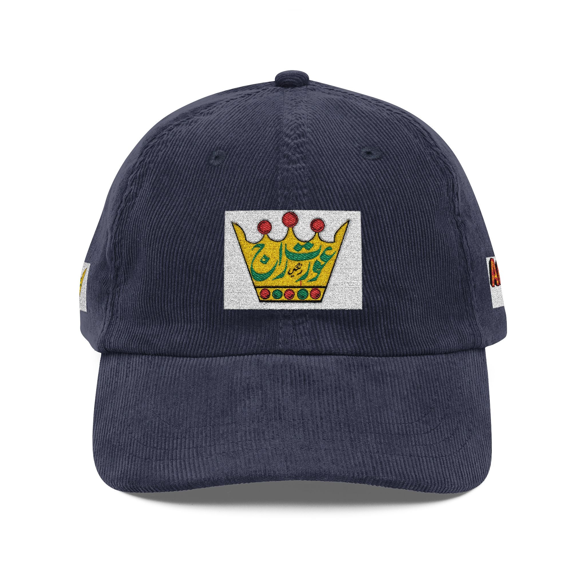AURAT RAJ - Embroidered Corduroy Crown Cap — Vintage Rust Baseball Hat