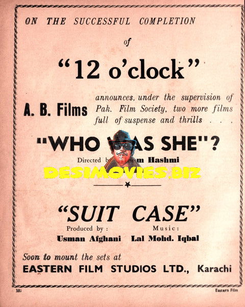 12 O'clock & Suit Case - advert (March 1960) - www.desimovies.biz
