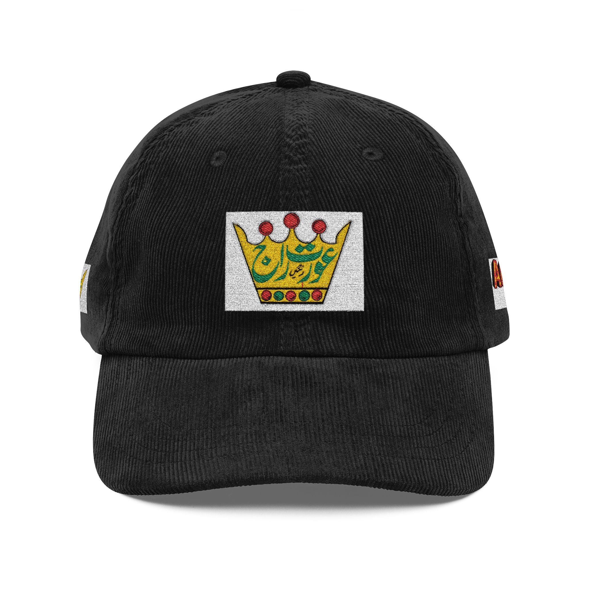 AURAT RAJ - Embroidered Corduroy Crown Cap — Vintage Rust Baseball Hat
