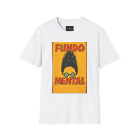 Graphic T-Shirt — "Fundo Mental" Retro Portrait + Palestinian Flag Watermelon Back Art