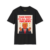 Graphic Tee — 'Fake News, It's All Just... Fake News' Political Cartoon T-Shirt