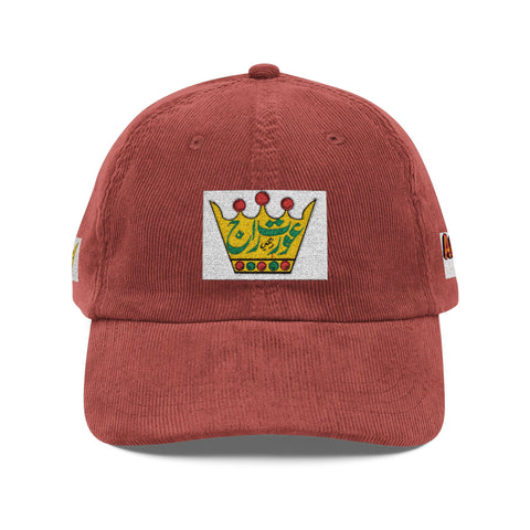 AURAT RAJ - Embroidered Corduroy Crown Cap — Vintage Rust Baseball Hat