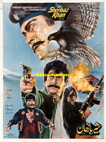 Sherbaz Khan (1988) Original Poster - www.desimovies.biz