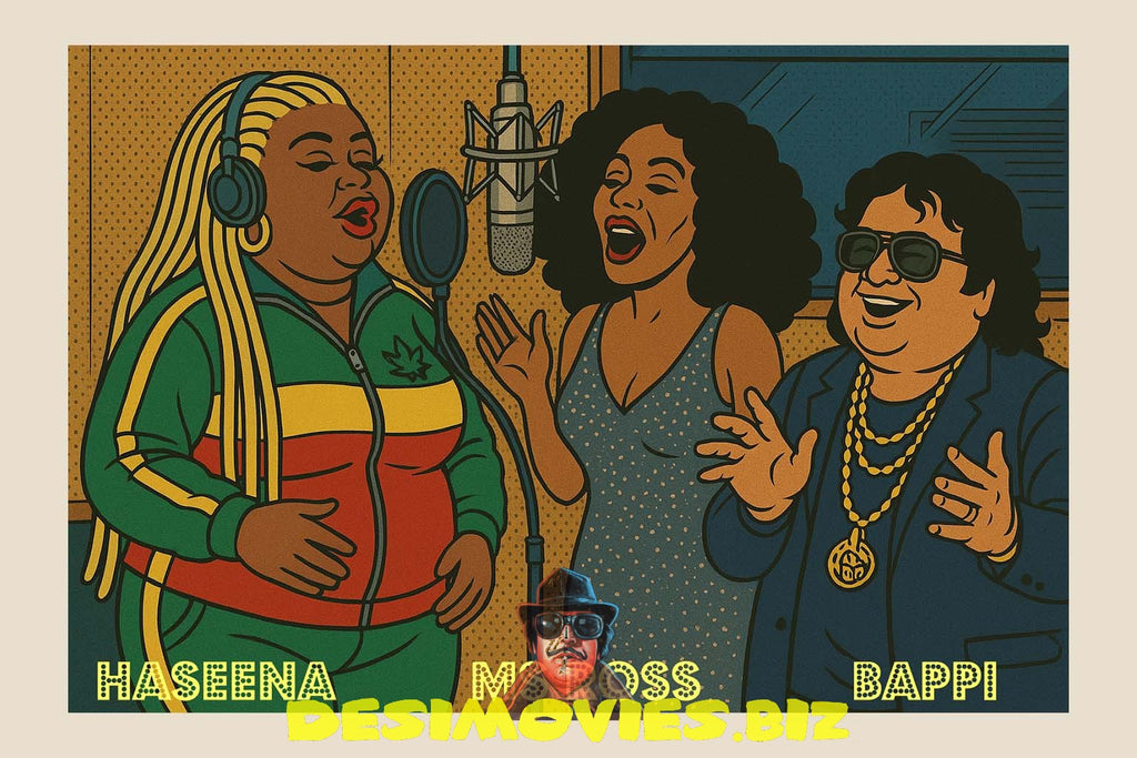 Haseena, Diana Ross and Bappi Lahiri in the studio