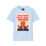 Graphic Tee — 'Fake News, It's All Just... Fake News' Political Cartoon T-Shirt