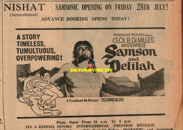 Samson and Delilah (1959) Advert - www.desimovies.biz