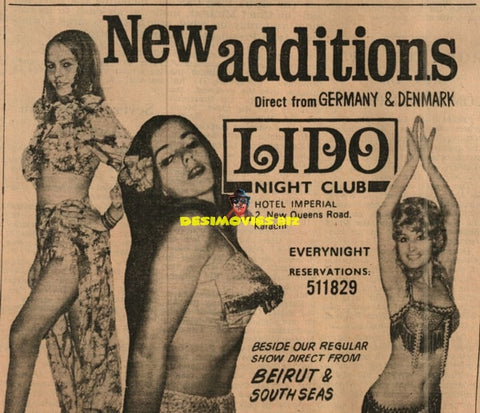 New Additions at the LIDO Night Club - Advert Karachi 1967 - www.desimovies.biz