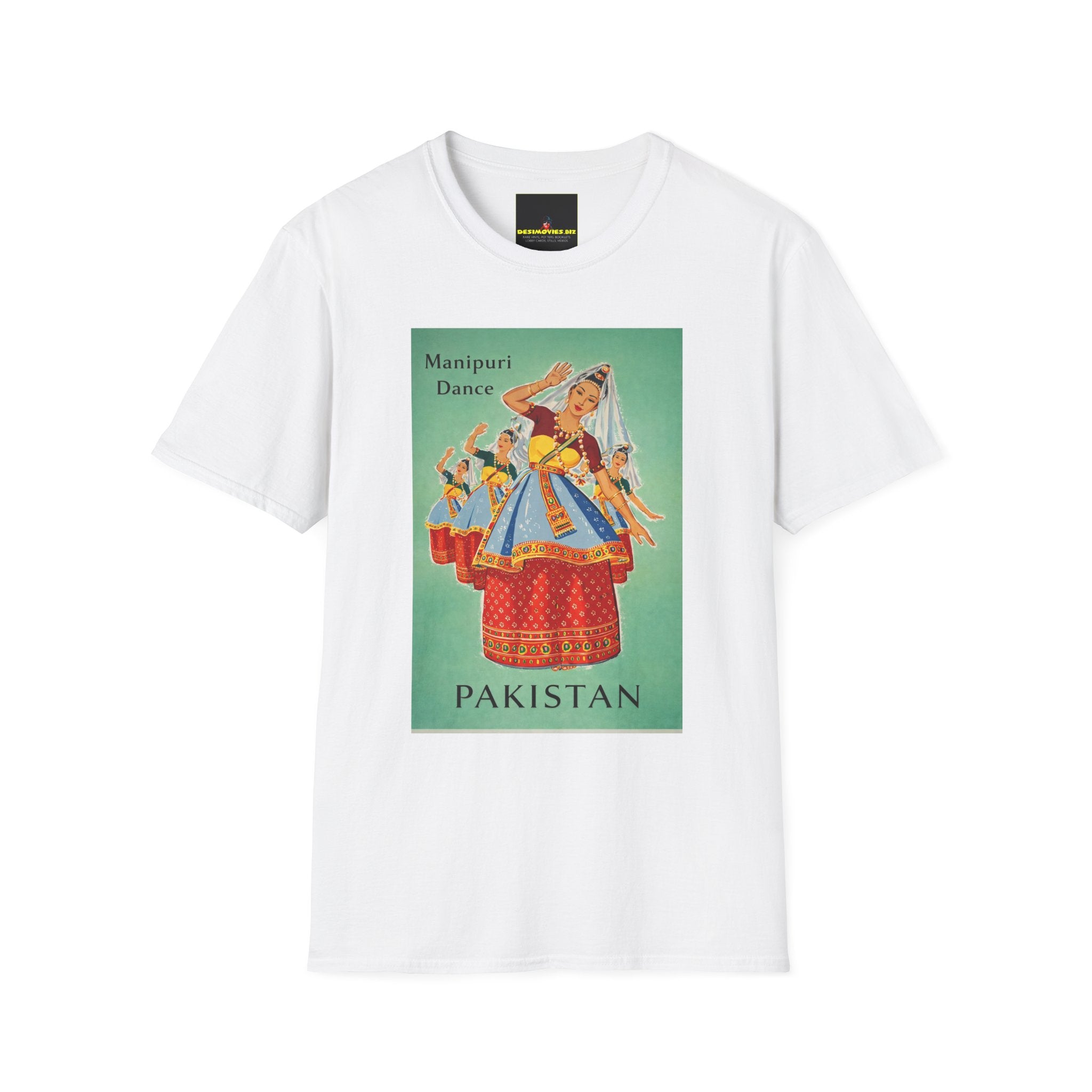 Pakistan Vintage Travel Poster T-Shirt — 'Manipuri Dance' & 'Hunza' Retro Tourist Art