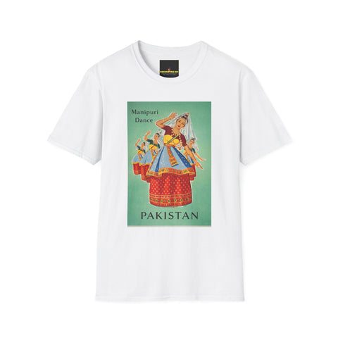 Pakistan Vintage Travel Poster T-Shirt — 'Manipuri Dance' & 'Hunza' Retro Tourist Art