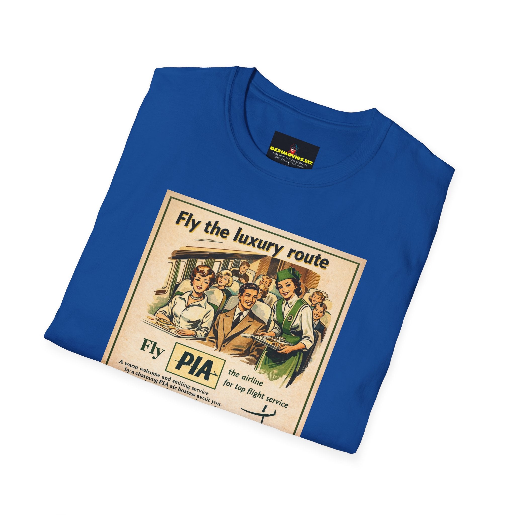 Vintage PIA Airlines Poster T-Shirt — Retro Travel Graphic Tee